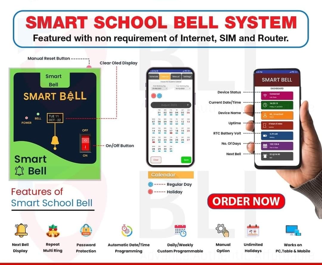Smart Wireless Electronics School Bell No Need Sim Wifi