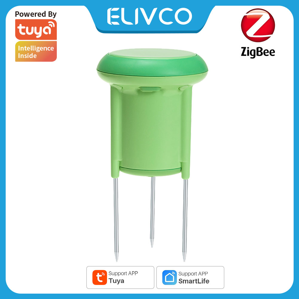 Tuya Zigbee 3.0 Smart Soil Sensor IP66 Waterproof for Garden Automatic Temperature & Moisture Detection with App Remote Control