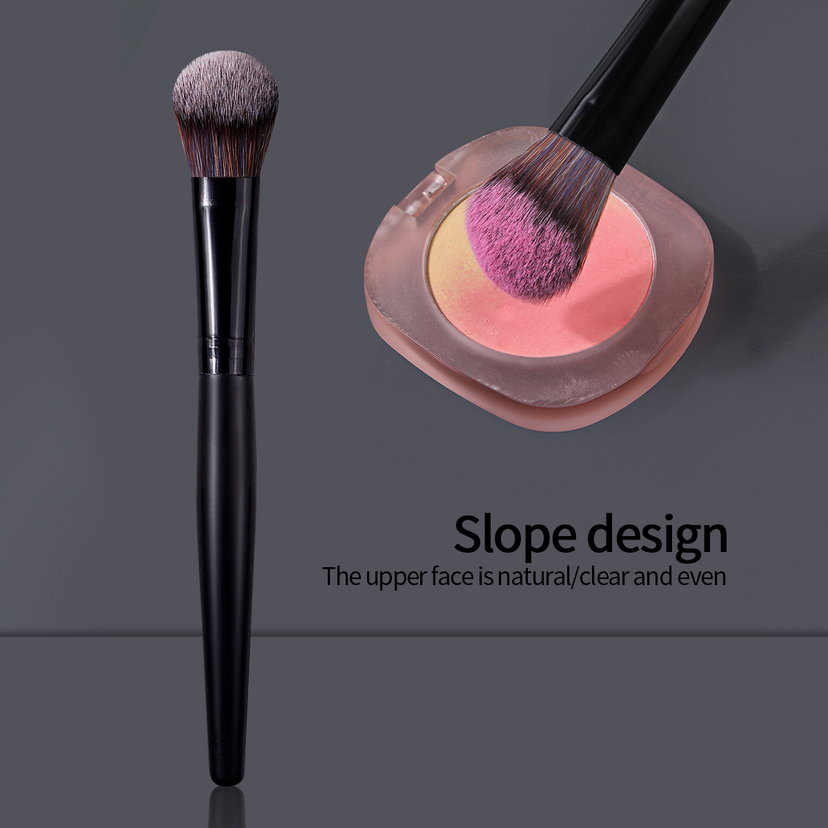 Professional Angled Cream Blush Brush Cheeks Contour Blush Stippling Brush Cream Liquid Blushes Makeup Tool