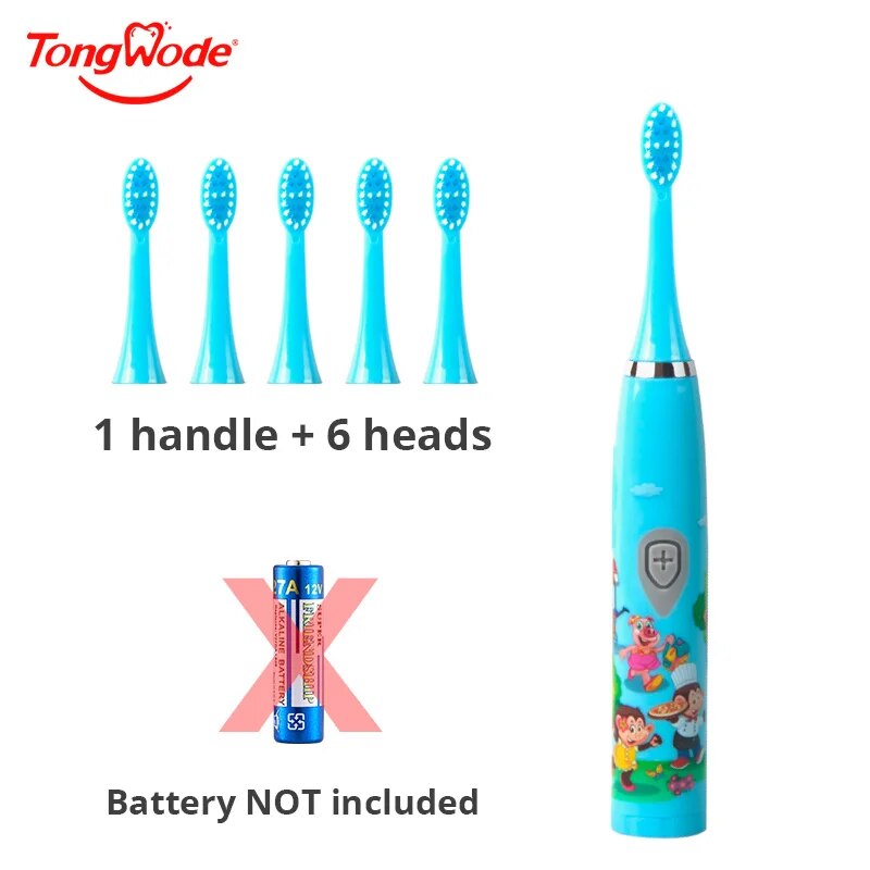 Children Sonic Electric Toothbrush IPX7 Waterproof Colorful Cartoon For Kid Use Soft Bristle Replaceable With Tooth Brush Heads