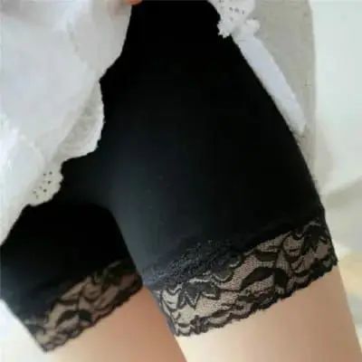 Women Elastic Solid Color Lace Seamless Breathable Leggings Safety Pantie Shorts Pantalones Cortos Under The Skirt Shorts