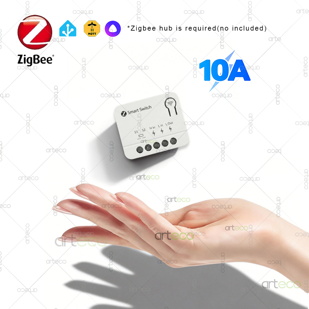 10A Zigbee Mini Smart Switch Module DIY Home Automation Breaker Relay Support Home Assistant Z2M/Yandex Zigbee Gateway Required