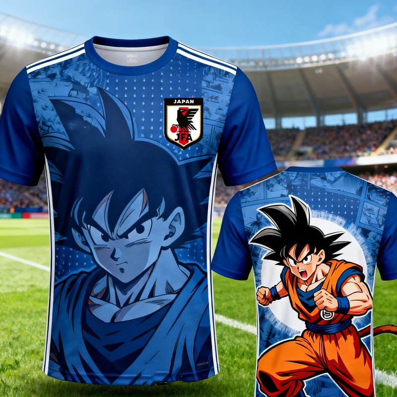 2026 New Bandai Japanese Anime Dragon Ball Son Goku X Japan National Team Custom Soccer Jersey Men's Sports Children