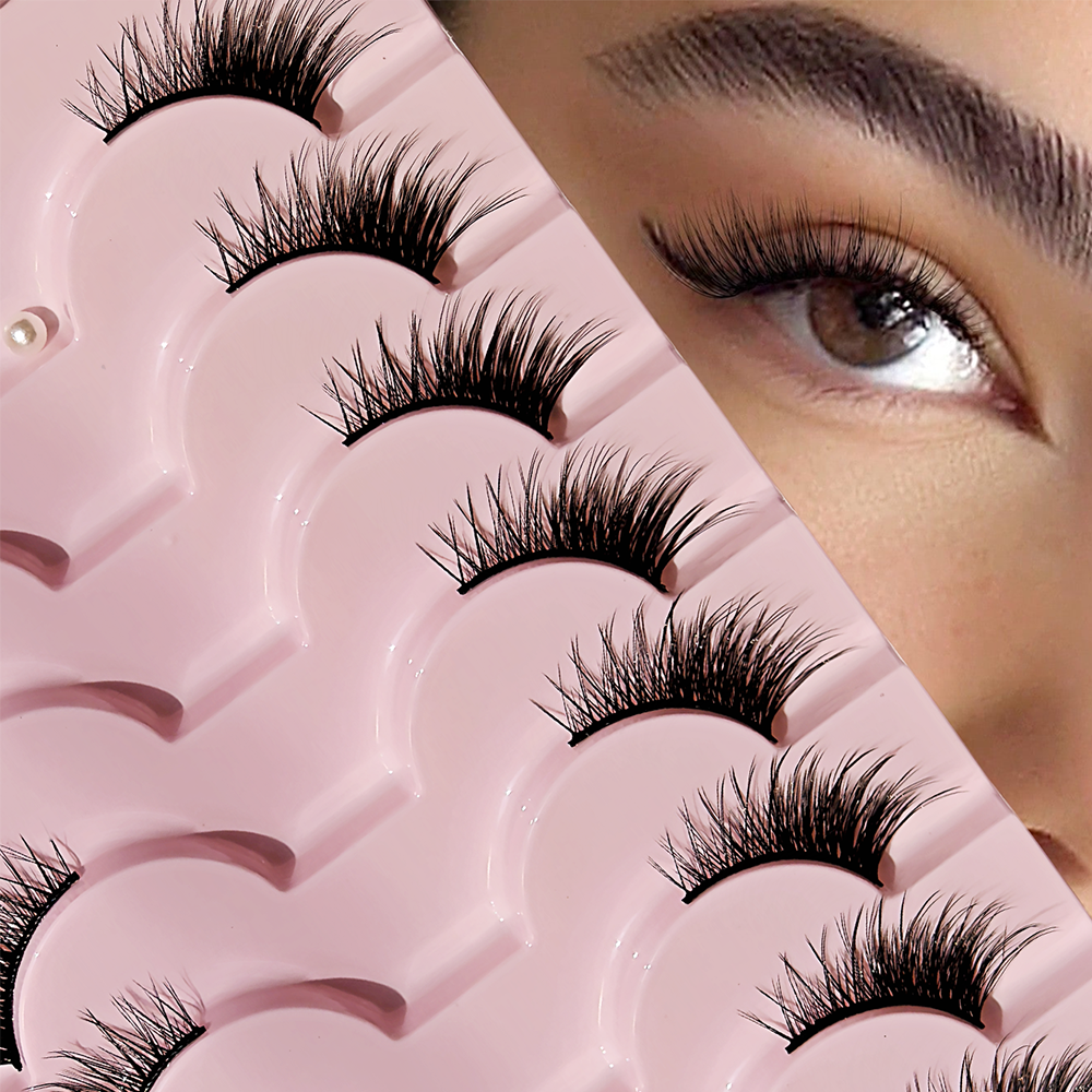 10 Pairs Half Eye Lashes End Eye Elongated False Eyelashes Naturally Half-Eye Cross Fluffy Reusable Lashes