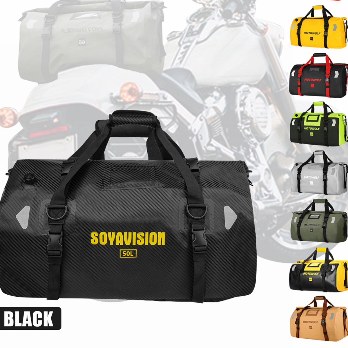 Motorcycle Saddle Bag 20L/40L/66L/100L Waterproof Car Motor Tail Seat Storage Picnic Travel Outdoor Backpack Luggage