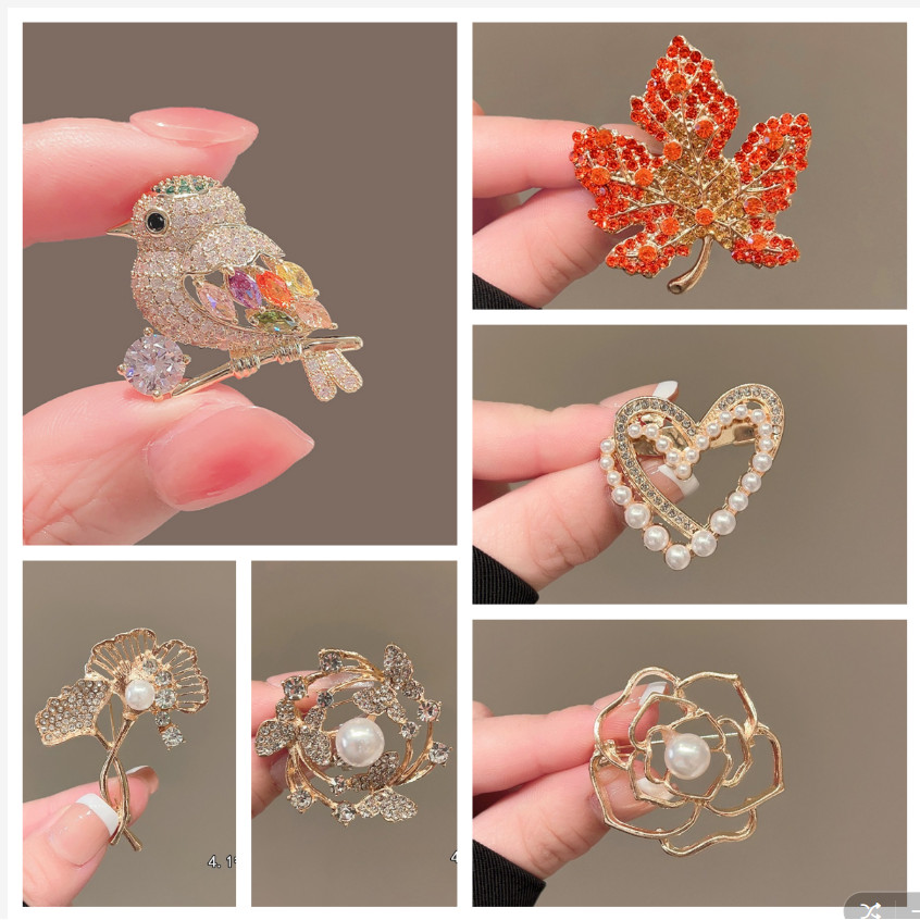 Exquisite Cute Ladies Brooch Birds Butterfly Natural Animals Brooch Pins Jewelry Coat Dress Lapel Pins Wedding Party Accessories
