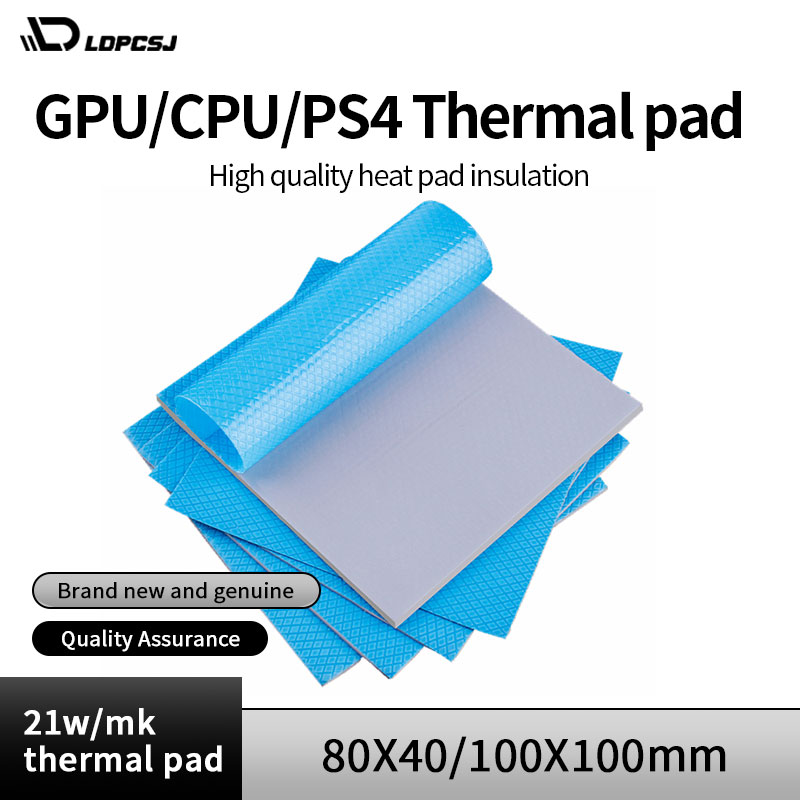 LDPCSJ High Quality 24W/Mk Thermal Conductive Silicone Pad for GPU CPU Radiator Cooling 80x40/100x100mm Heat Insulation
