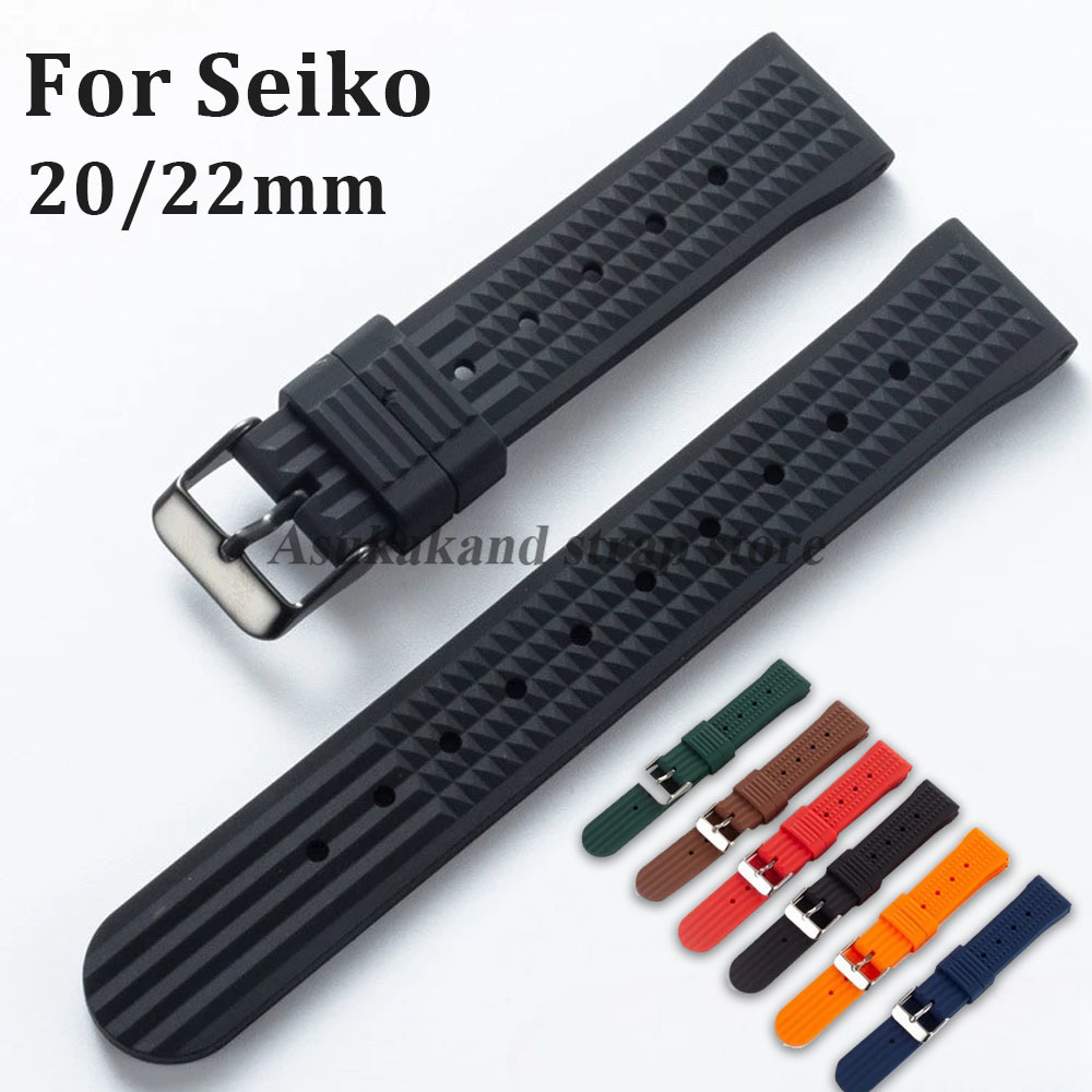 Premium Soft Waffle Watchband Strap 20mm 22mm for PROSPEX SKX007 Water Ghost Sport Watchband Women Men Wristband