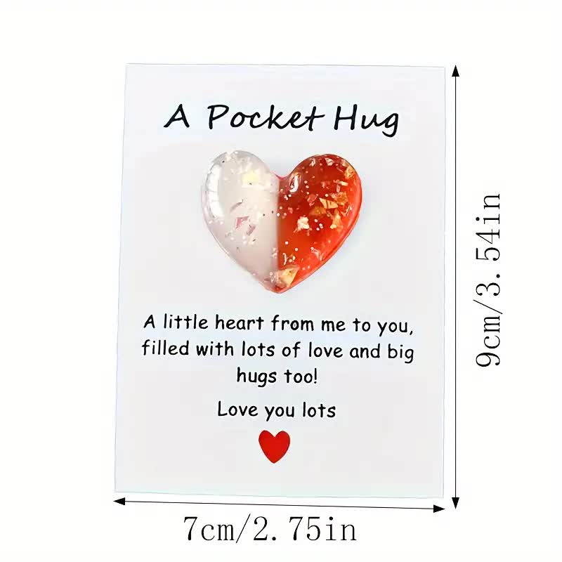 1, a small pocket hug poetry card, isolation gift, hug token, want to give you cute resin decoration and encouragement greeting