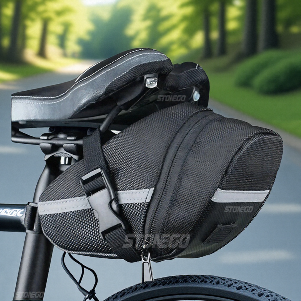 Bicycle Saddle Bag Nylon Waterproof Mountain Road Bike Disassembly Bag Universal Large Capacity Outdoor Riding Ail Storage Bag