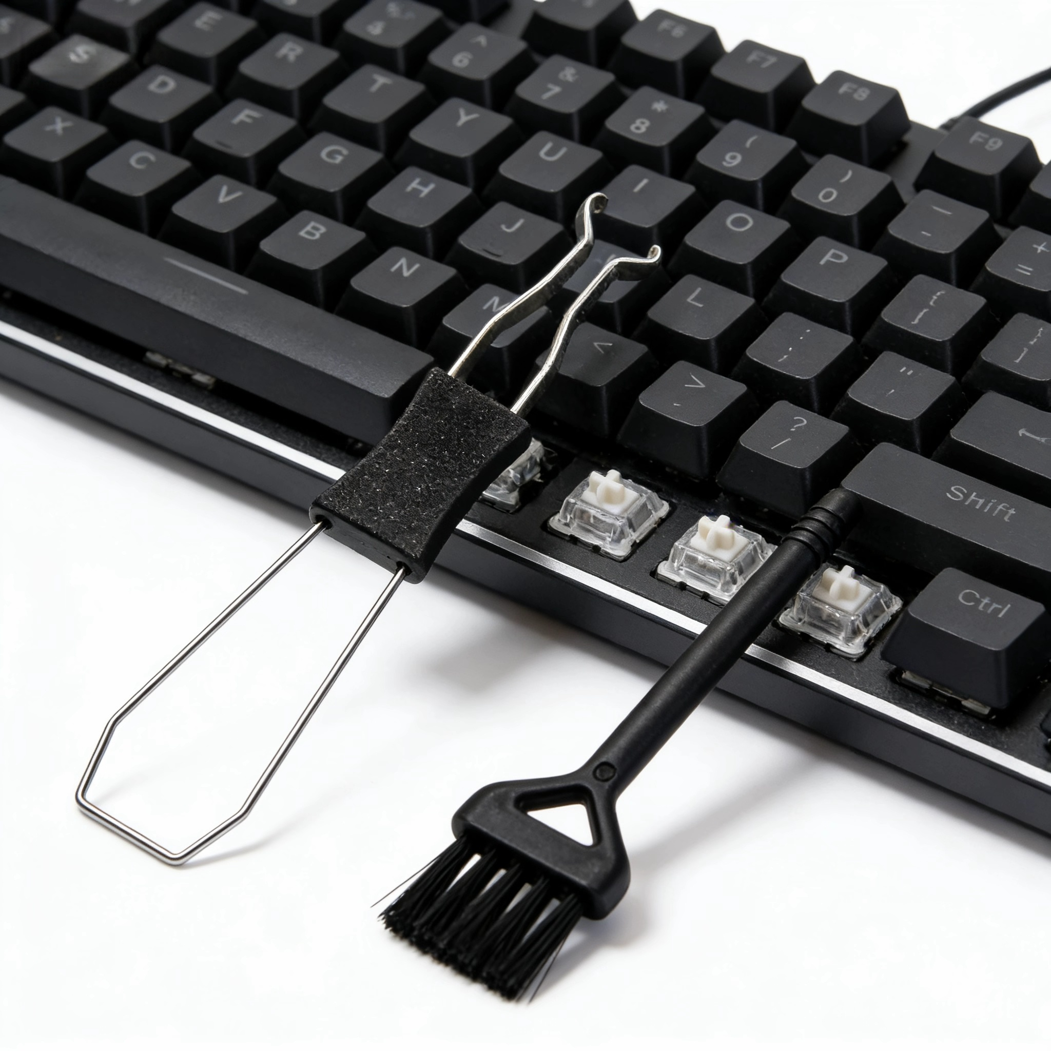 Keyboard Keycap and Switch Disassembly Tool Set + 2-in-1 Mechanical Keyboard Maintenance Tool with Cleaning Brush for Disassembl