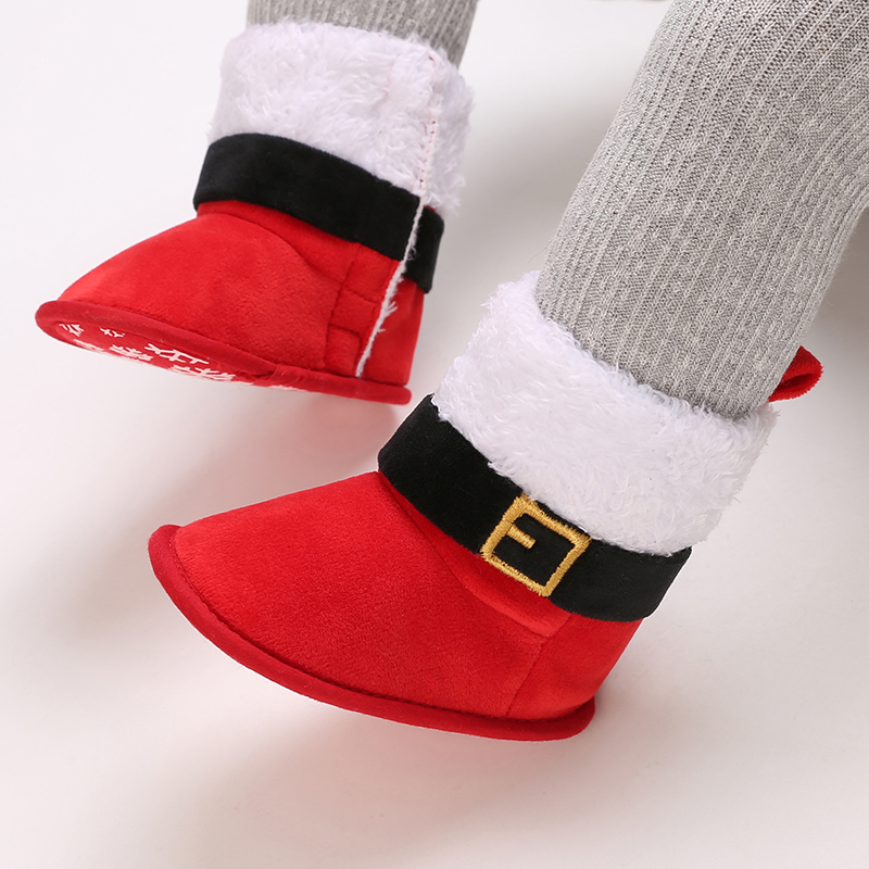 Leisure Children's Day Theme Ankle High Boots - Season Autumn and Winter, Solid Color Snowflake Pattern, Set Wearing, High Top F