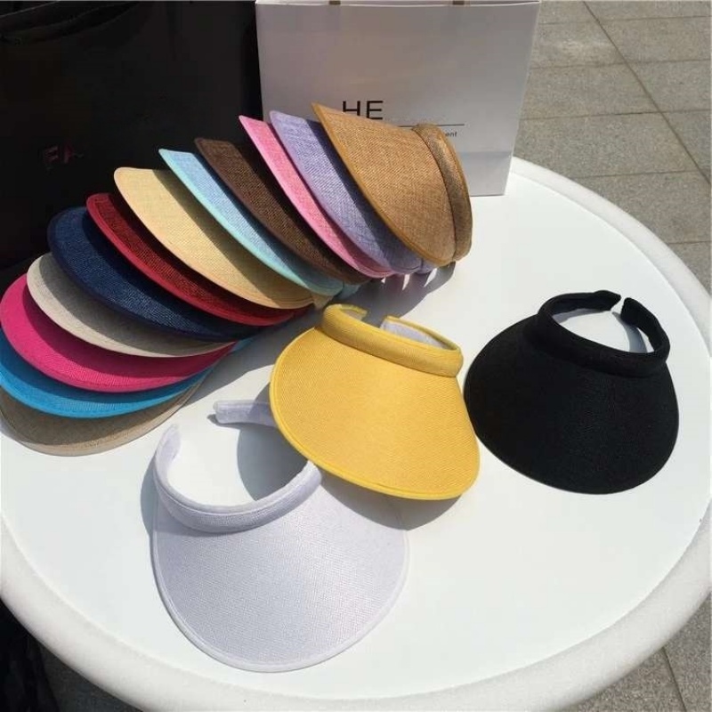 2026 New Women's Summer Sun Hat Wide Brim Beach Outdoor Travel Foldable Multi-function Straw Cap Visor Suncap Portable