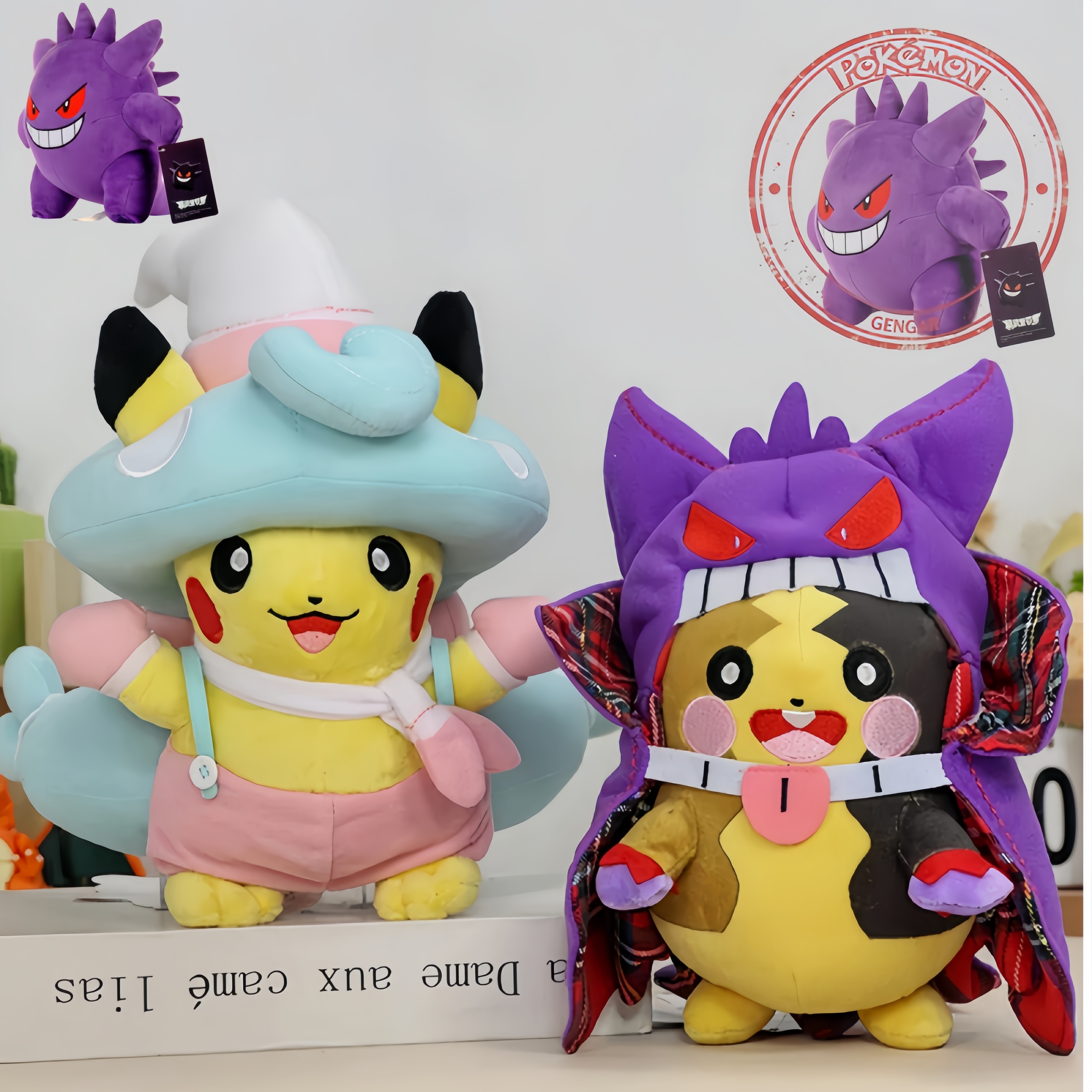 Pokemon Anime Pocket Monsters Pikachu Cosplay Toy Halloween Pikachu Cos Mimikyu Hattrem Peluche Doll Morpeko Gengar Plush Doll