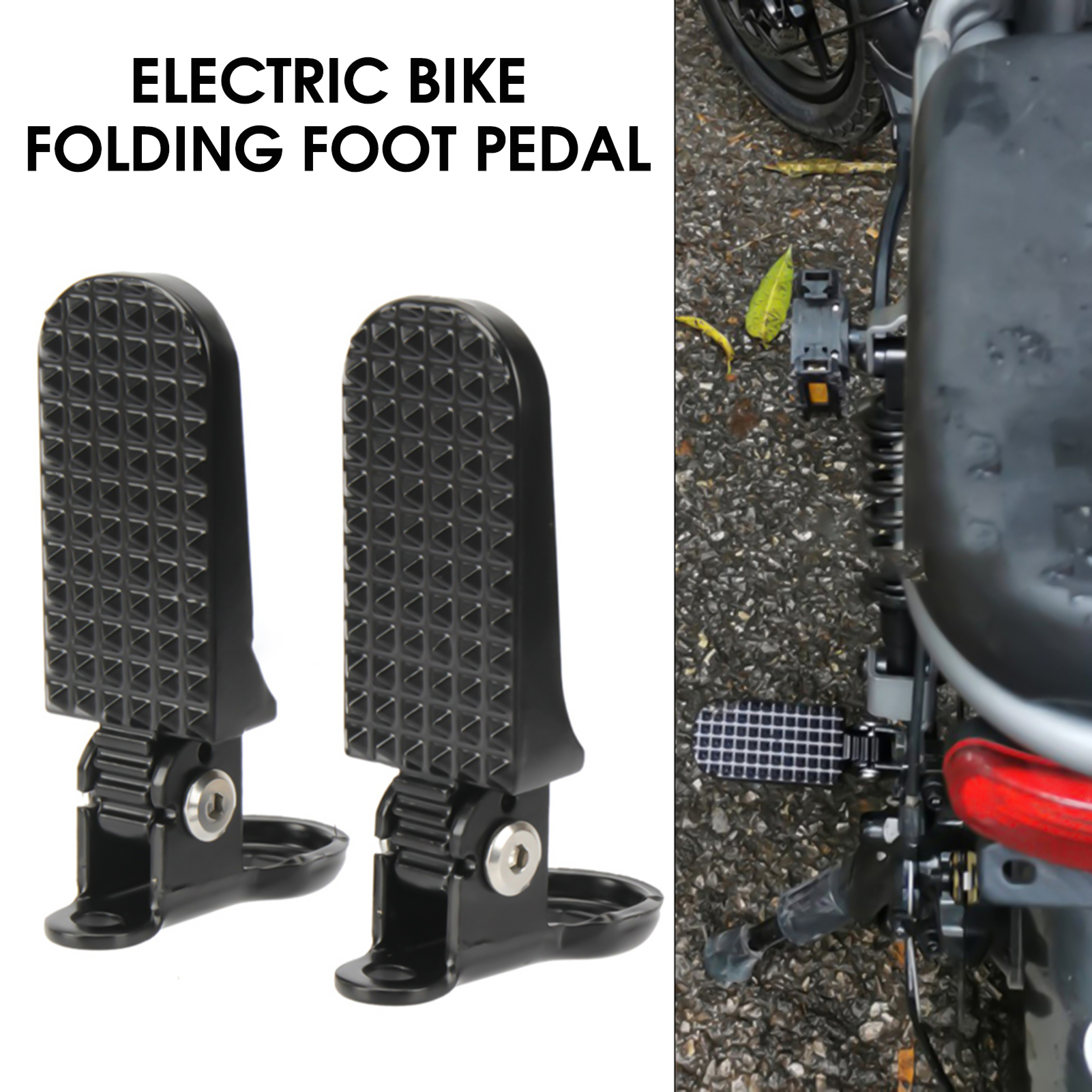1pair Aluminum Alloy Rear Footrests Non Slip Bike Foot Pegs Rear Pedal for Bicycle Motorcycle Cycling Accessories