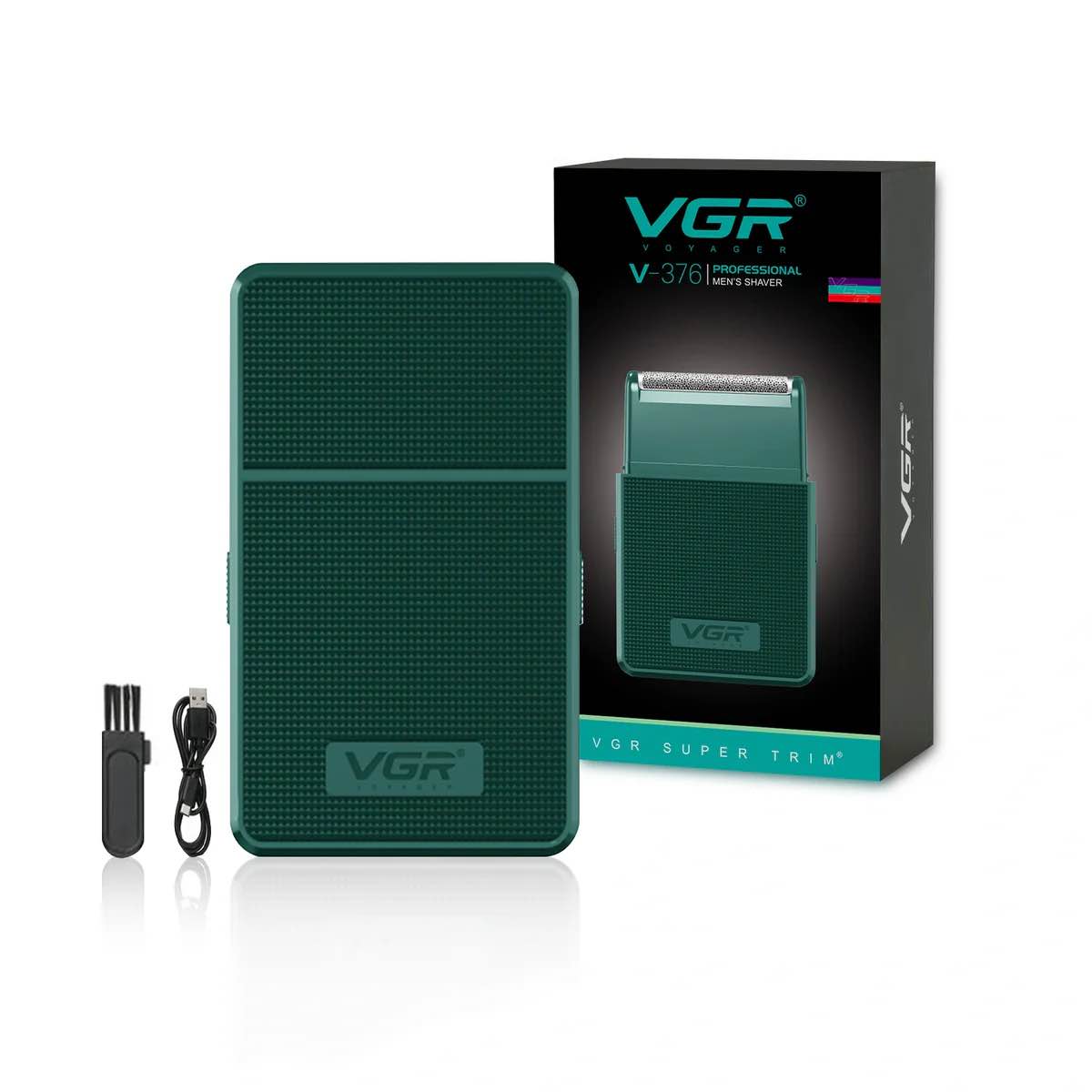 VGR V-376 Professional Pocket Size Shaver For Men (Green)