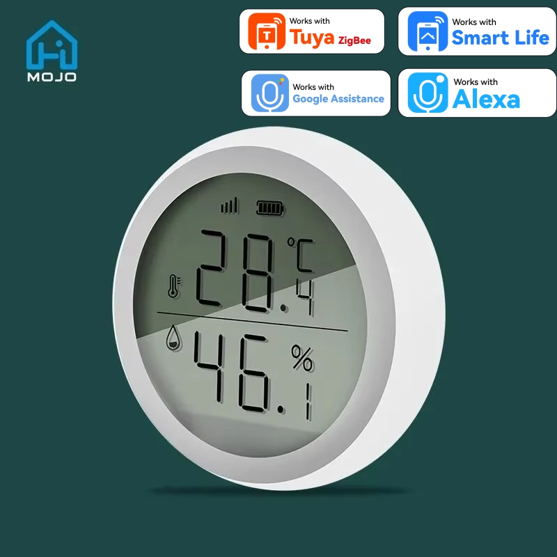 Smart ZigBee Thermometer Home Indoor Temperature And Humidity Sensor With LCD Display APP Voice Control Alexa Home