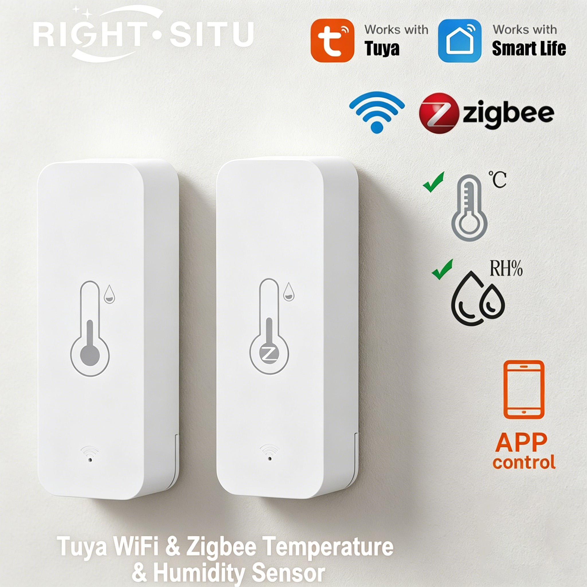 Tuya Zigbee WiFi Temperature & Humidity Sensor APP Remote Control TH01/ZTH01 WorkWith Yandex SmartLife