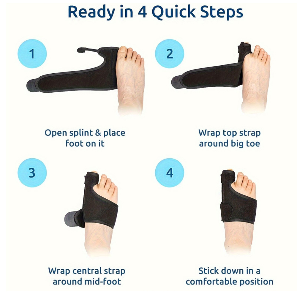 1pc Ankle Brace Bunion Corrector, Non-Slip Big Toe Straightener, Bunion Socks Toe Separator for Women Big Toe, Day Night Support