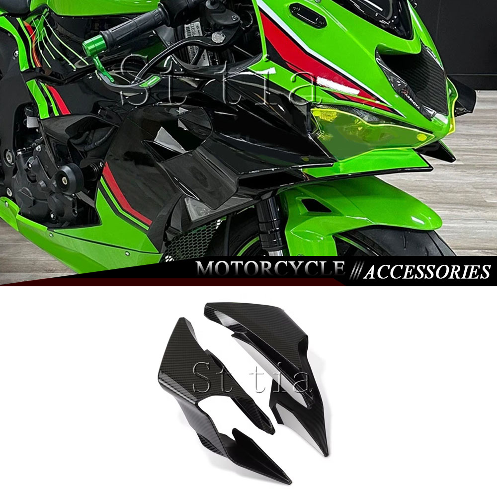 For NINJA ZX-6R 636 2024 2025 Ninja ZX6R ZX 6R Motorcycle Front Aerodynamic Winglets Fixed Winglet Fairing Side Wing Cover Panel