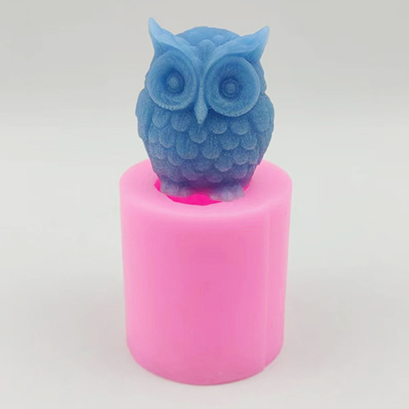 3D Owl Scented Candle Silicone Mold DIY Owl Fondant Cake Decoration Ornament Mold