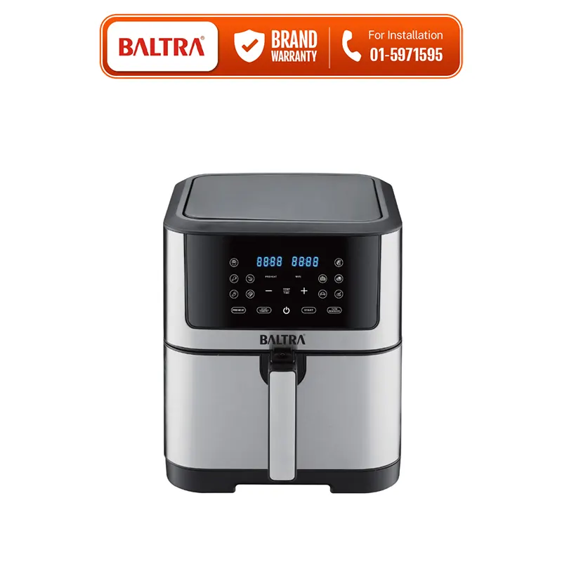 BALTRA Falcon Air Fryer 8 ltrs / Wifi Control / Upto 60 min timer & 10 preset functions / Non stick detachable tray / 1800 W / 24 Month Warranty
