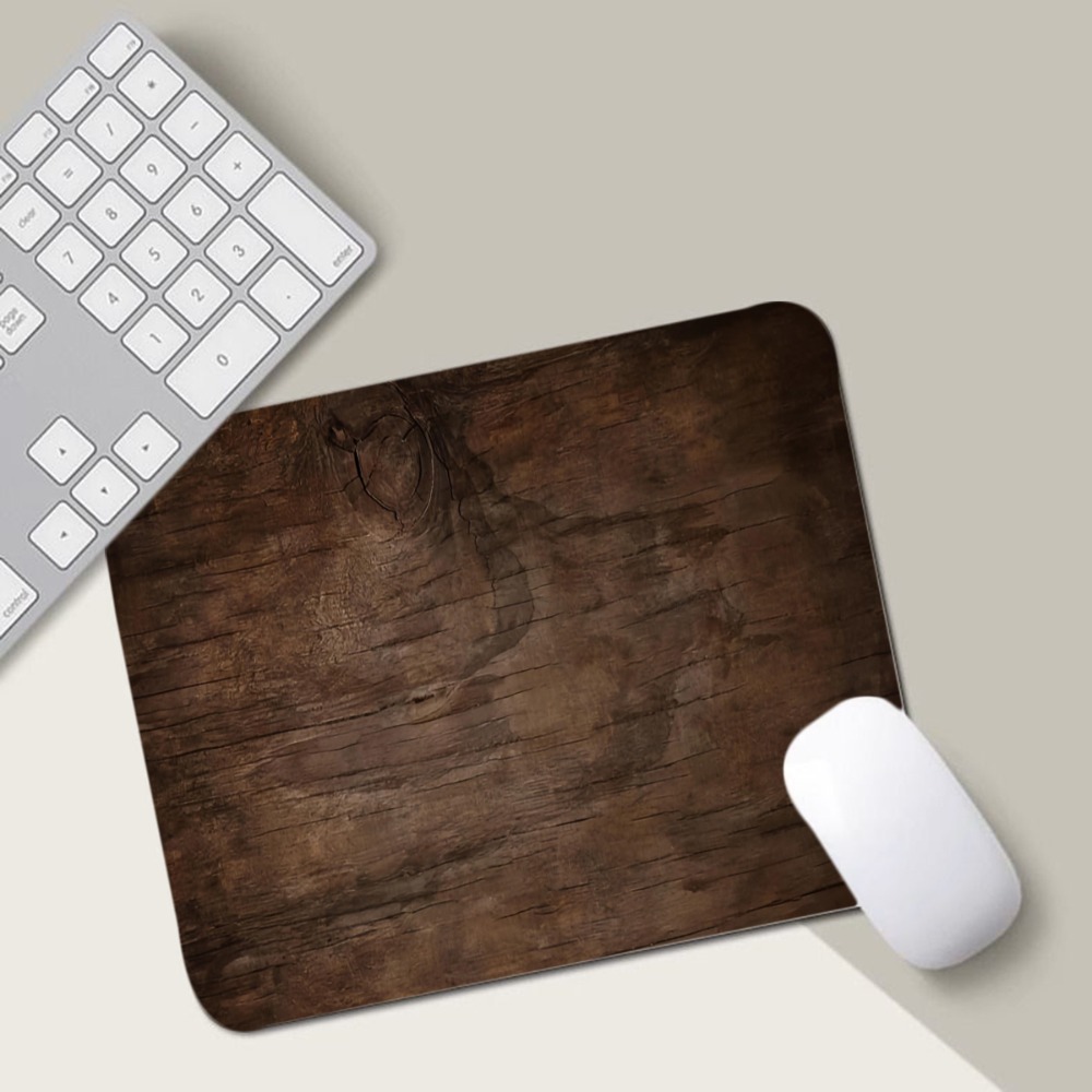 1pc Wood Grain Mouse Pad, Large Desk Mouse Pad for Computer, Square Laptop Mouse Pad, Non-Slip Office and Gaming Mouse Pad