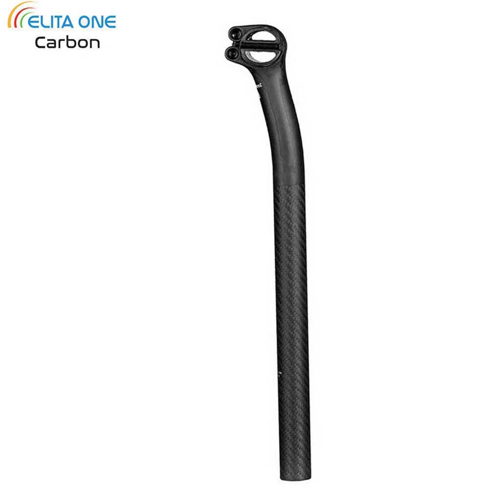 Elitaone Bicycle Seat Post Carbon Setback 5mm 25.4/27.2/30.9/31.6mm MTB/Road Bike Seatpost 350-400mm Light 150g