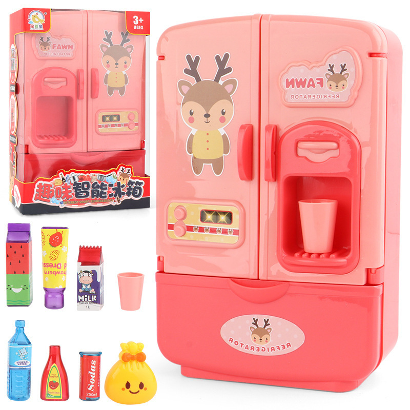 Mini Doll Fridge Furniture Kitchen Miniatures Refrigerator Role Playing Game Montessori Play Food Toys for Girls