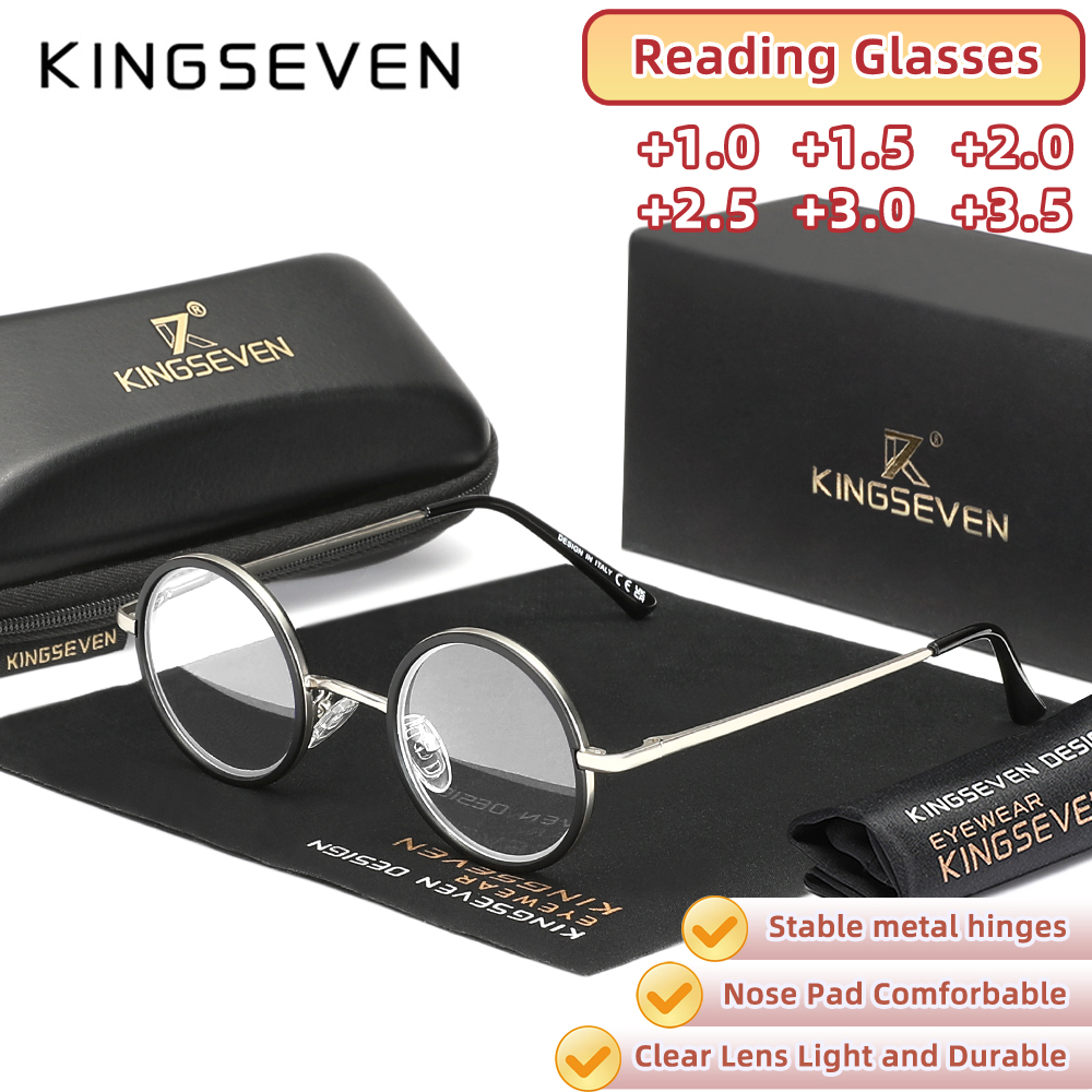 KINGSEVEN Men and Women Reading Glasses Blue Light Blocking Glasses Presbyopia +1.0 +1.5 +2.0 +2.5 +3.0 +3.5