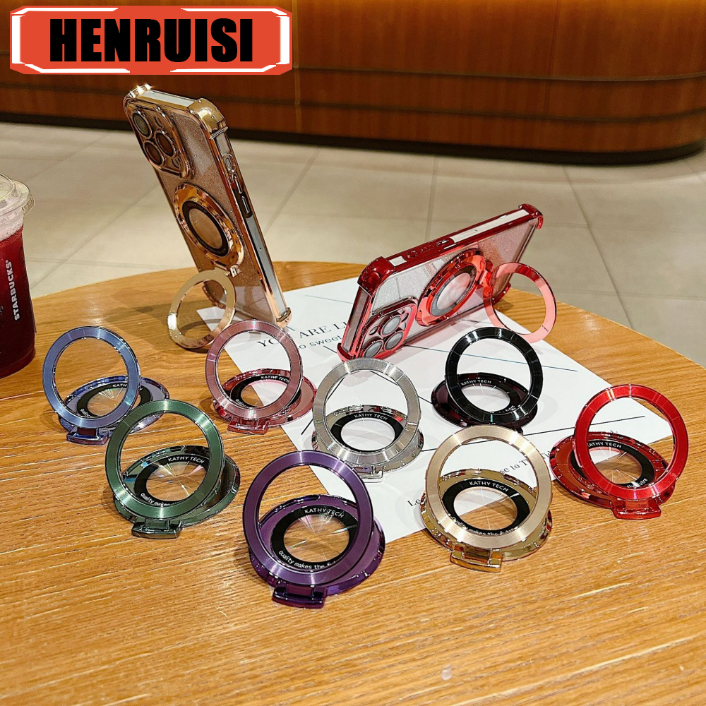 Cell Phone Bracket with Magnetic Ring Holder For iPhone 14 15 16 Removable Magnet Grip Kickstand Shell Accessories