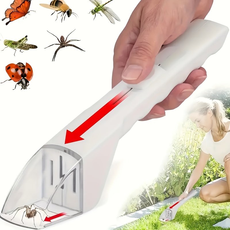 1pcs Portable Handheld Insect Trap with Release Device ABS No Batteries Needed for Bees Spiders Small Crawlers Home Garden Use