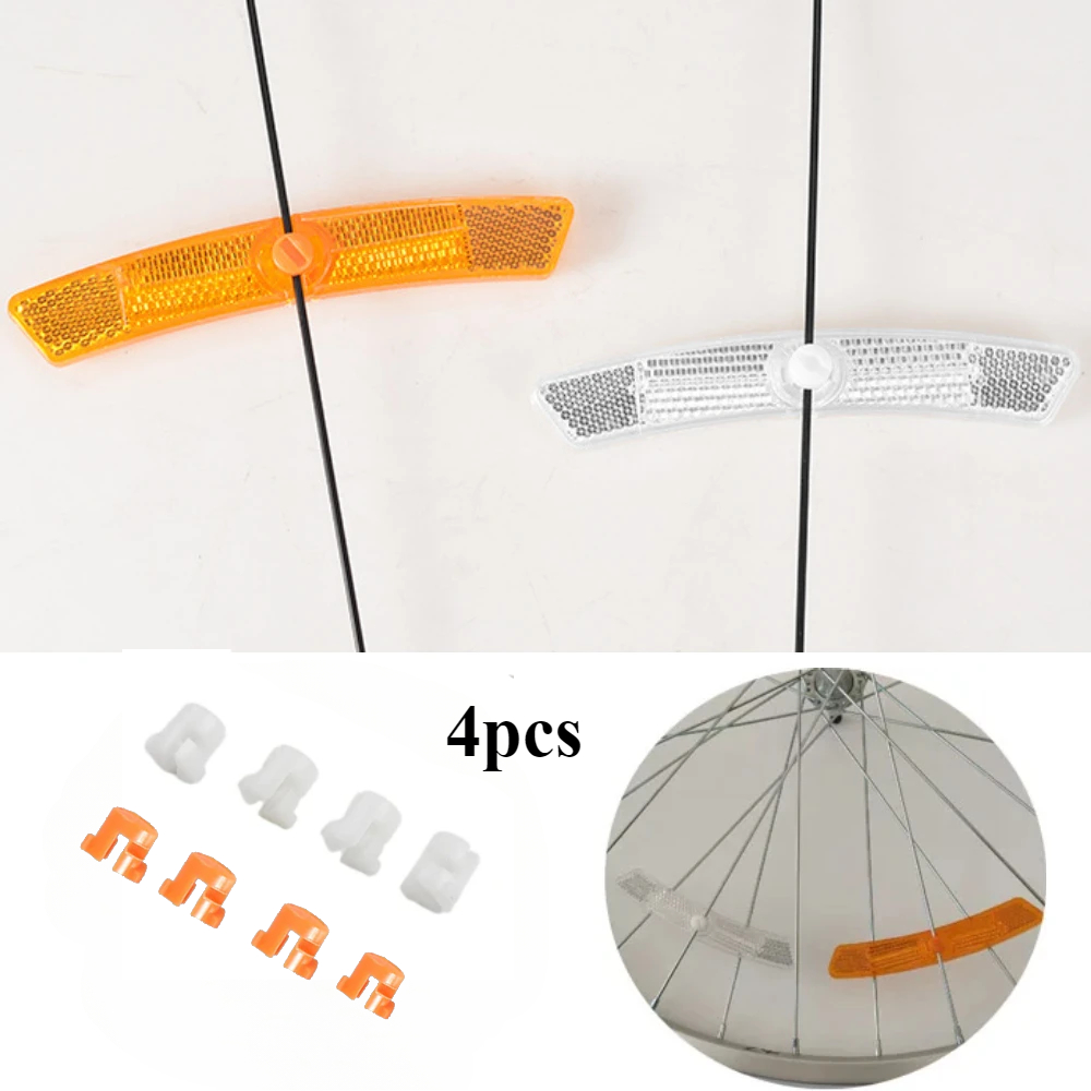 4pcs Bike Spoke Reflector Wheel Night Riding Safety Warning spoke Reflector Bicycle Parts for Mountain Bike Outdoor Accessories