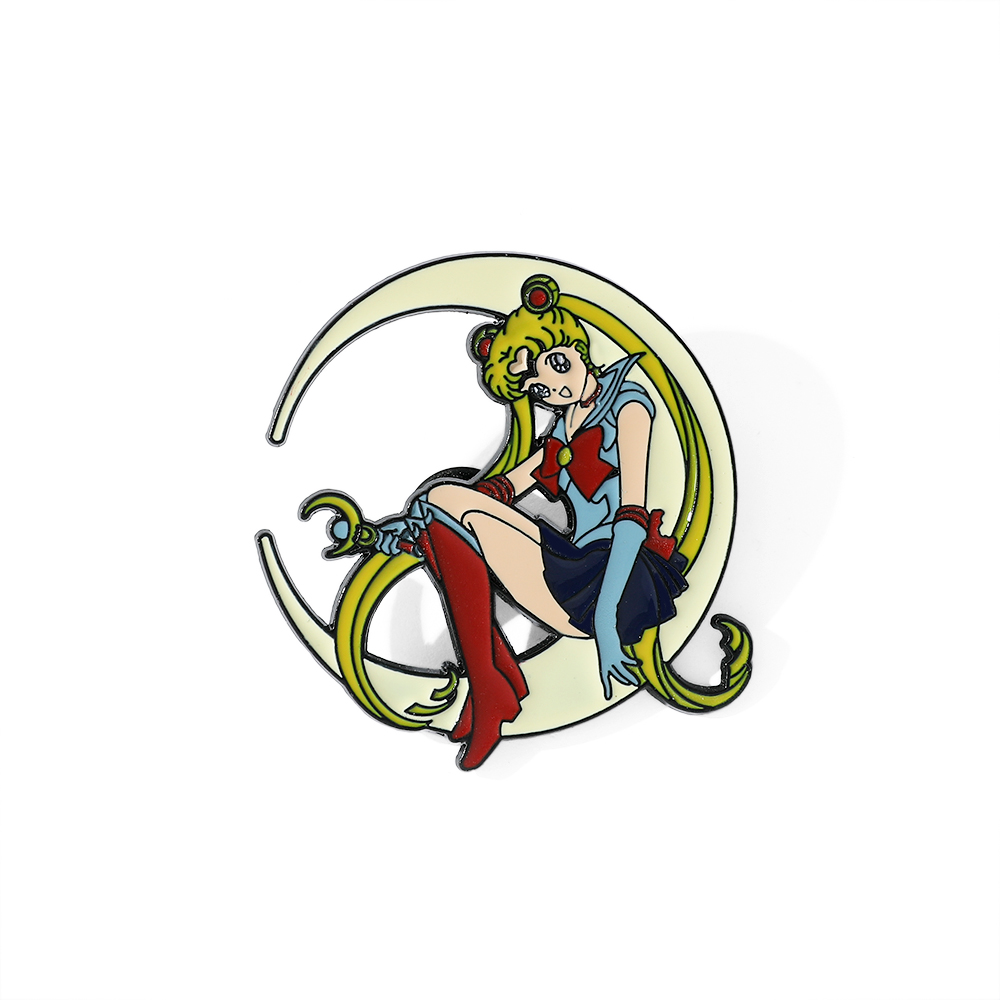 1 Pc Fashion Cartoon Brooch Classic Sailor Moon Enamel Pin Metal Badge Jewelry Clothing Backpack Accessories for Friends
