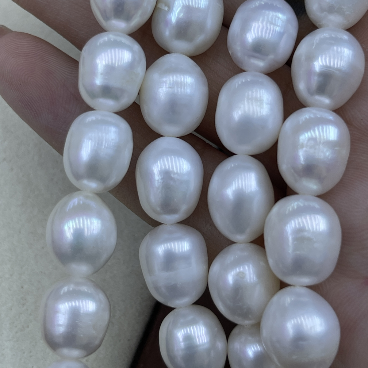 10-11mm Natural Freshwater Pearl Big Rice-shaped Semi-finished Beads for Jewelry Making DIY Women Necklace Bracelet Accessories