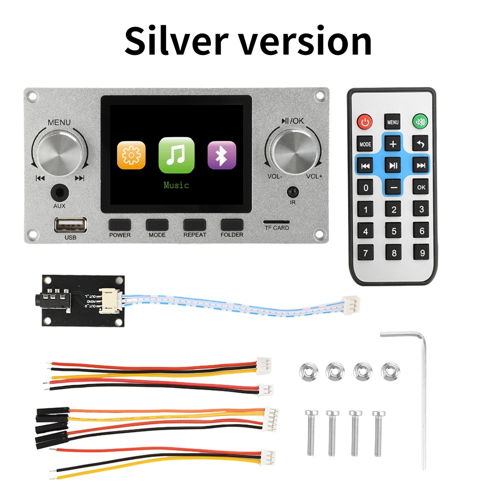 DC 4.5-5.0V 5W 2.8-inch TFT Amplifier Bluetooth MP3 Decoder Board Car Audio USB TF FM Radio Module MP3 Player Color Screen