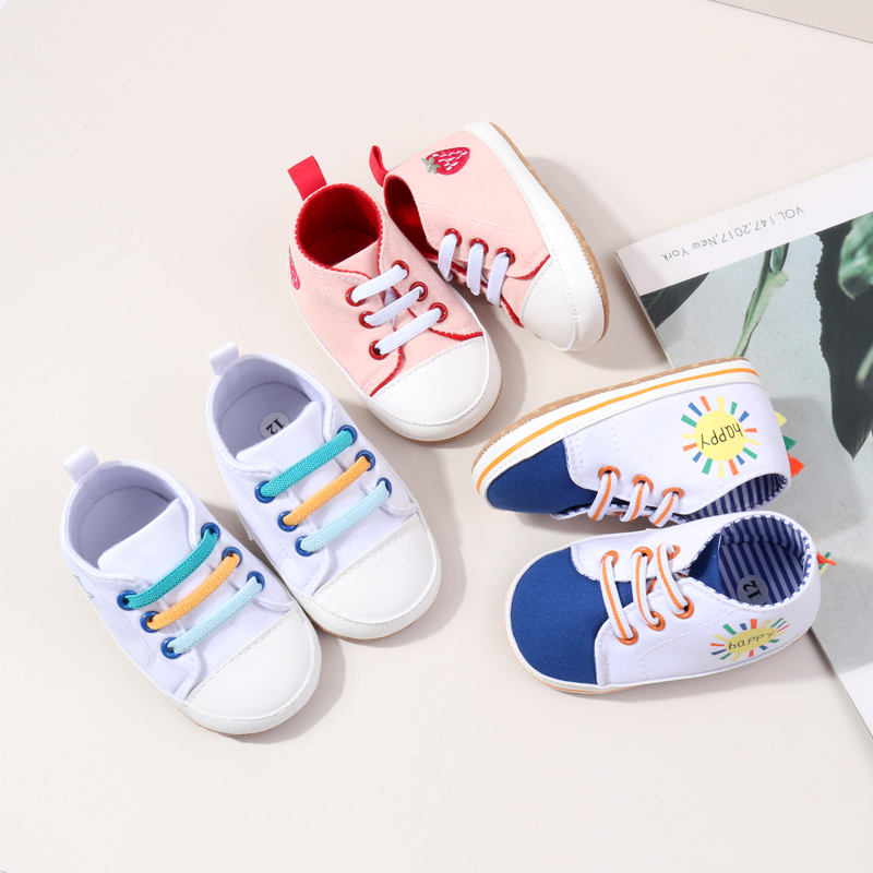 Hot Selling Spring and Autumn Baby Boy and Girl TPR Anti Slip Canvas High Quality Cute Cartoon Printing Casual Sneaker BBW3227
