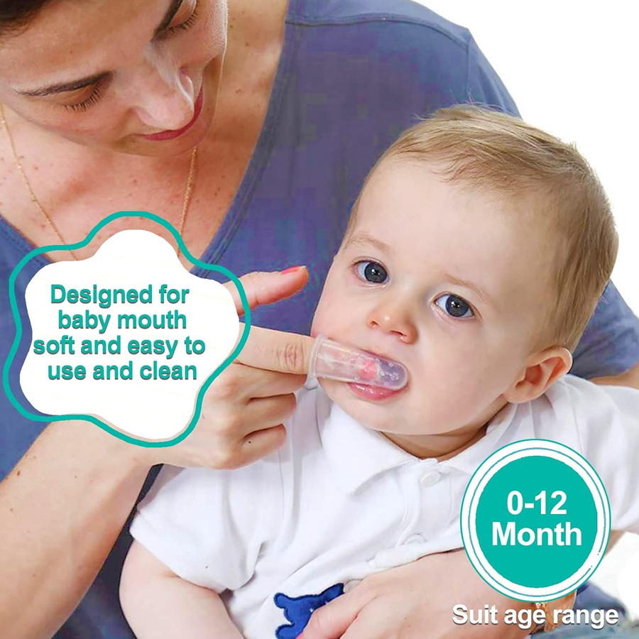 1pcs Baby Finger Toothbrush Food Grade Silicone Thumb Toothbrush Infant Tongue Coating Cleaning Brush