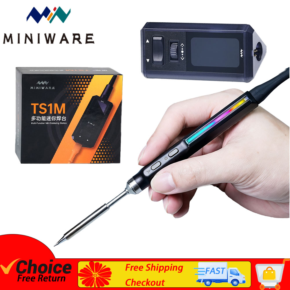 MINIWARE TS1M Mini Soldering Station H100 True-Color LED Effects T245 Handle and C210 Portable Digital Soldering Iron Repai