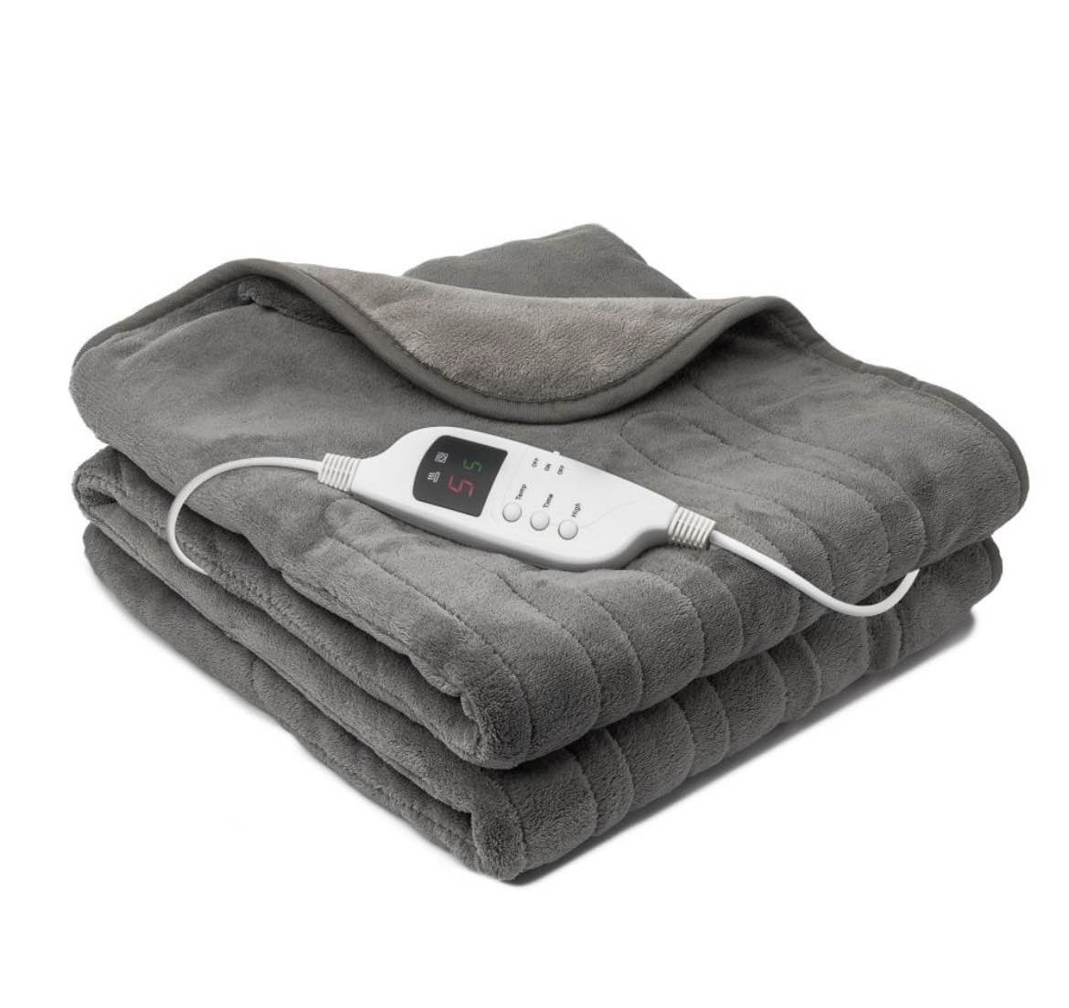 Daewoo Grey Heated Over Throw Blanket