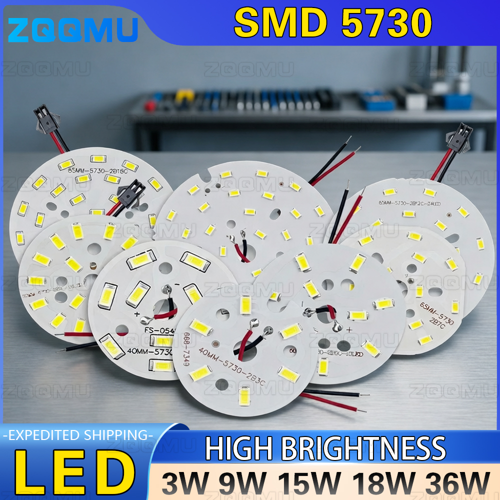 1PCS Round Aluminum LED PCB Light Source 3W 5W 9W 12W 15W 18W 24W 36W 50W DIY Bulb Modification Lamp Bead Panel Accessories