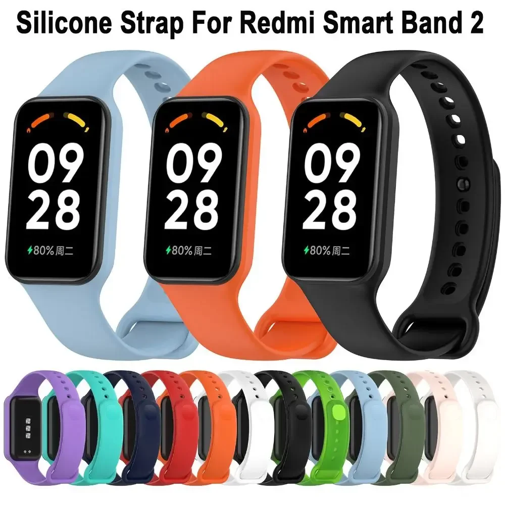 Soft Silicone Wristband Strap For Redmi Smart Watch Band 2 Watchband Replacement for Xiaomi Band 8 Active Correas