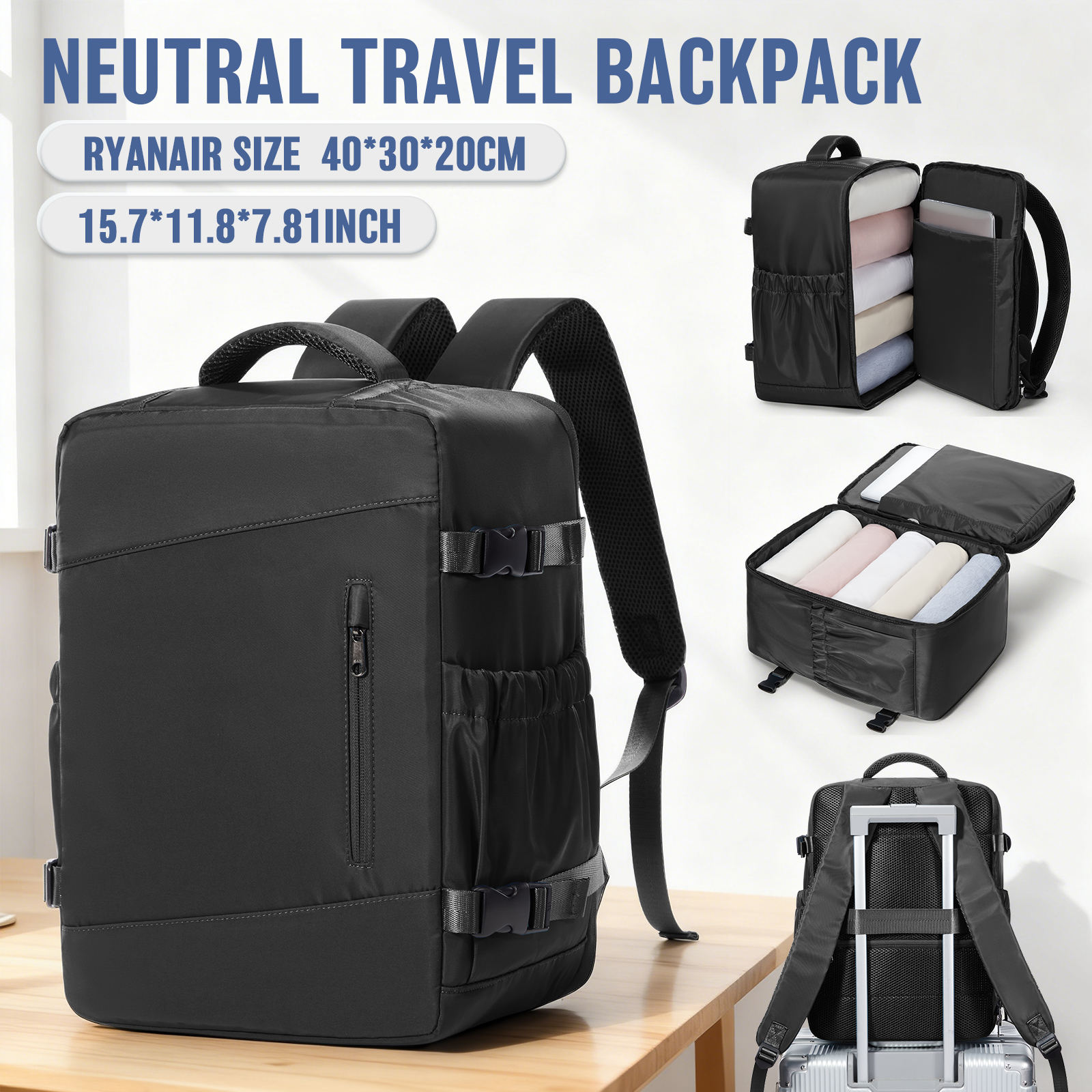 Women's Travel Backpacks, Airplane Cabin Travel Backpack 40x30x 20 for Ryanair, Laptop Bag Cabin Bag Wizz Air Easyjet Travel Bag
