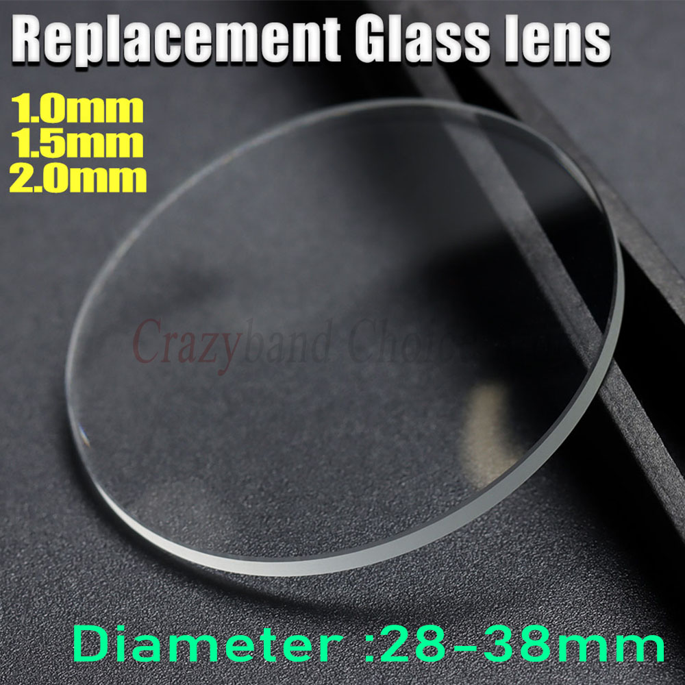 Dual Convex Thickness 1.0/1.5/2mm Round Watch Glass Crystal 28-38mm Smart Watch Replacement Lens Glass Mirror Watch Repair Tools