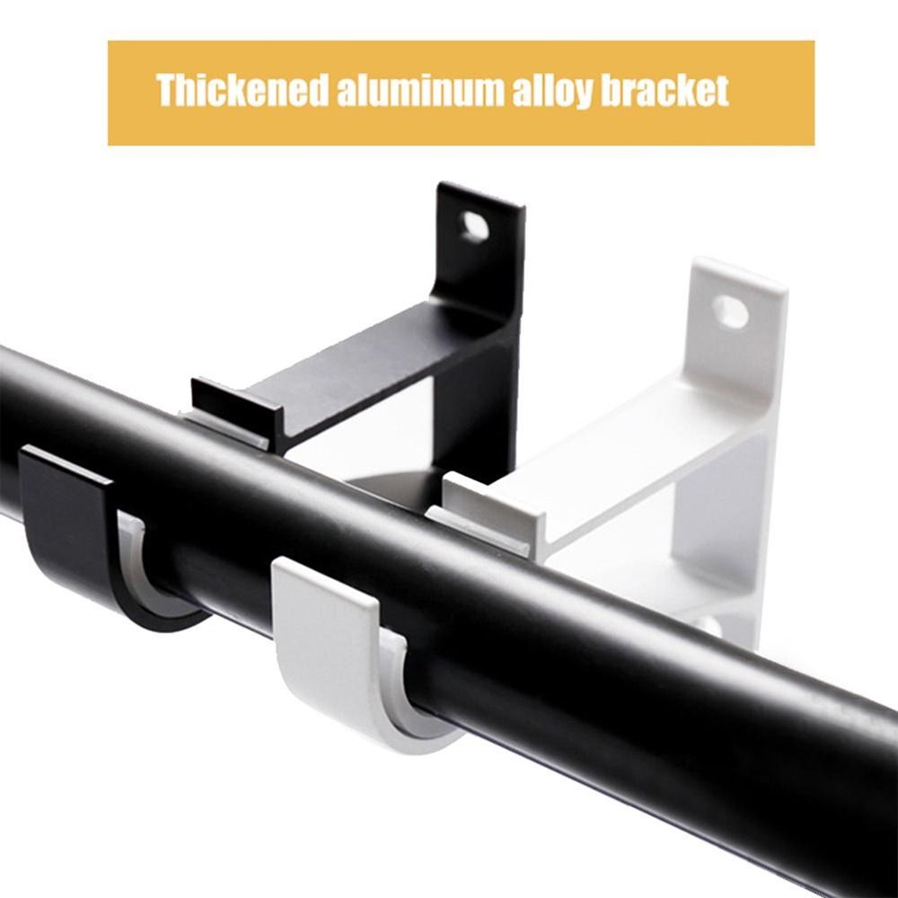 1Pcs Single Double Hang Curtain Rod Bracket Fixing Clip Aluminum Alloy Rod Support Clamp Furniture Hardware Crossbar Hanger Hook