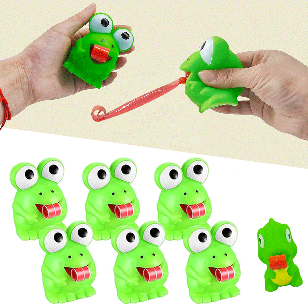 Pinch Frog Dinosaur Sticking Tongue Out Toys Funny Sensory Stress Relief Fidget Toys Cat Toys Birthday Gifts for Kids Children