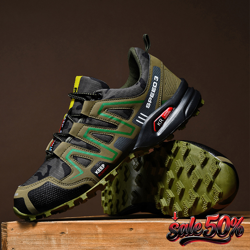 HIKEUP New Arrival Mens Hiking Shoes Breathable Lace Up Trekking Male Cushioning Outdoor Climbing Tourism Sneakers for Men