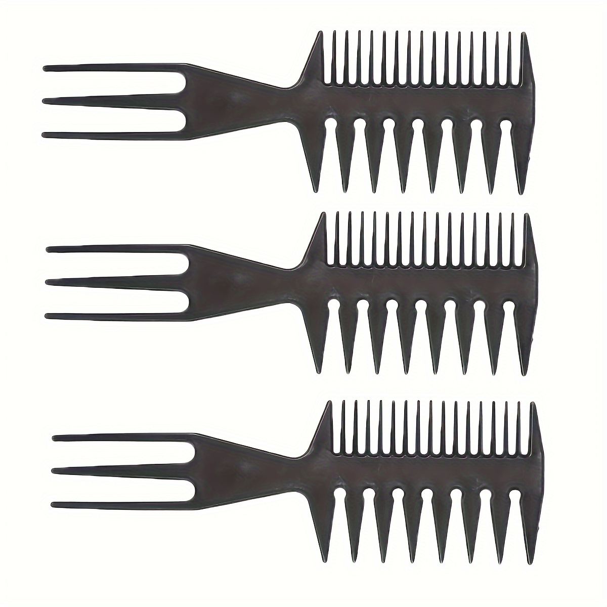Retro Style Men's Oil Head Comb, Double-Sided Comb, Wide Teeth, ABS Handle, Professional Hair Styling Tool