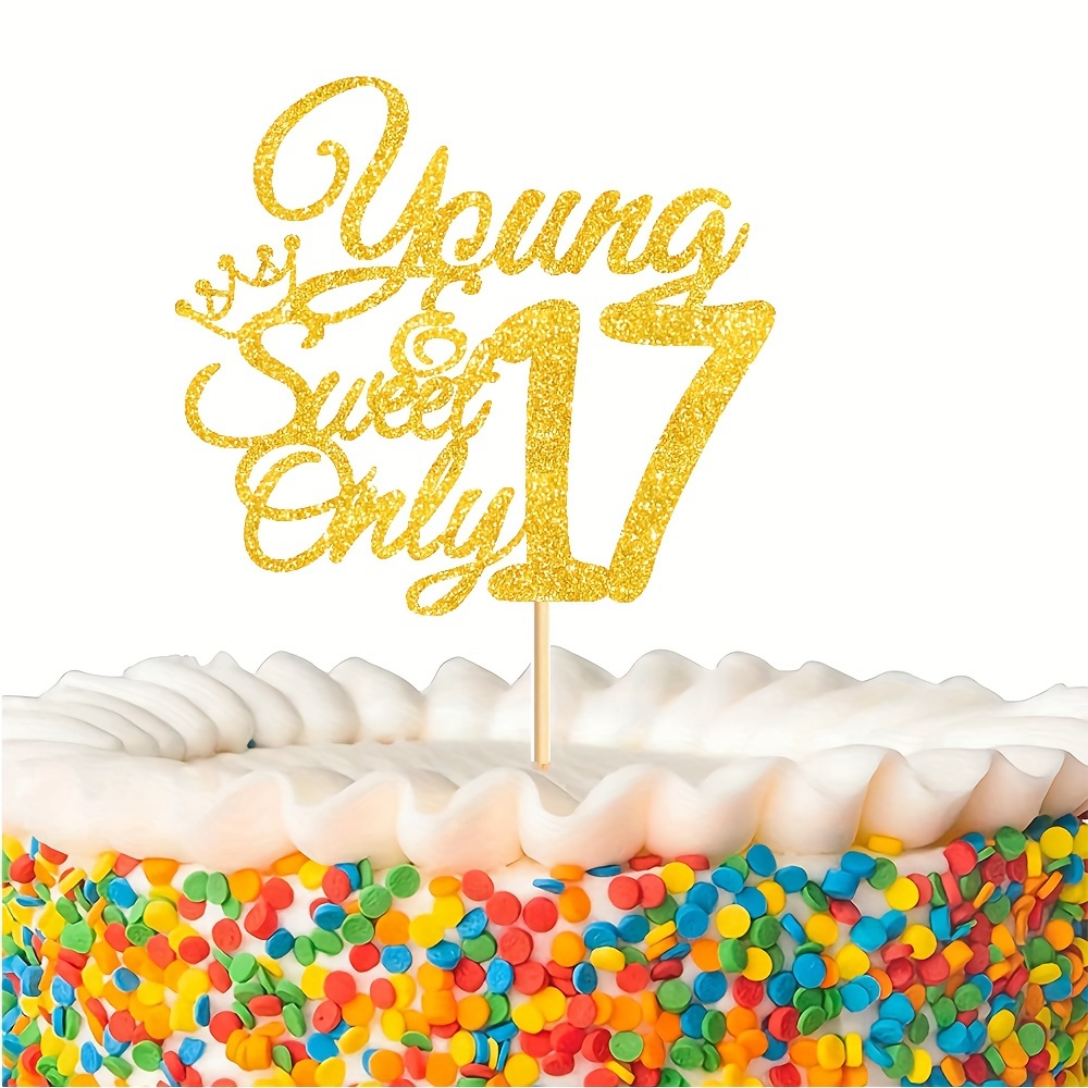 1pc 17th Birthday Cake Insert - Unique Party Decoration Centerpiece - Easy to Use and Reusable for 17th Birthday Celebrations