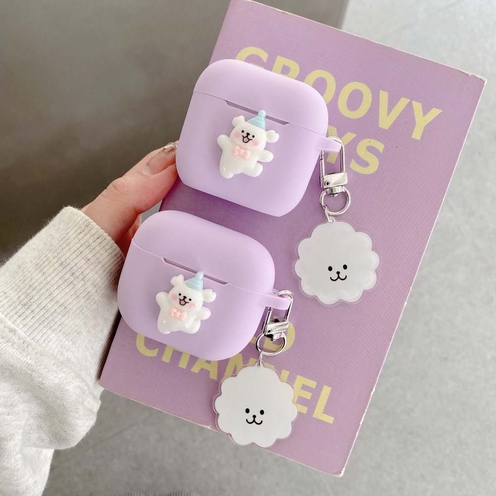 3D Cute Dog For Airpods 4 3 2 1 Pro 2 Generation Wireless Earphone Silicone Protective Cases with Cute Puppy Accessory